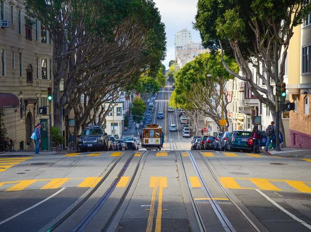 Calles con tranvia en San Francisco
